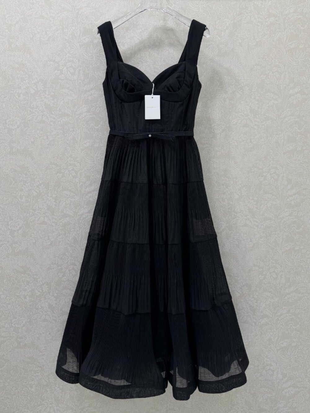 Zimmermann Black Tiered Midi Dress